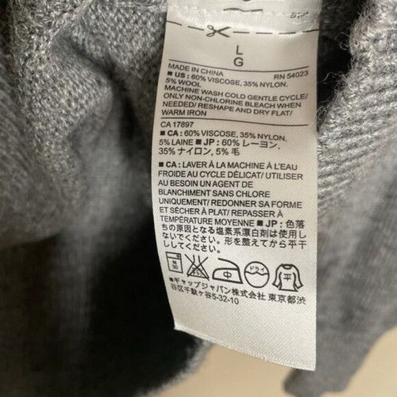 Banana Republic Grey Wool Blend Long Sleeve CrewNeck Sweater Men Size L Pullover - Picture 5 of 9